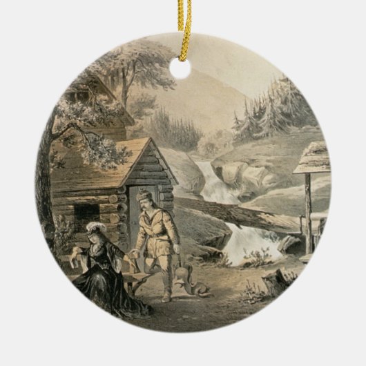 「修繕」に、「Davy Crockett」のstarrのためのポスターサドルを置いて下さい セラミックオーナメント (正面)