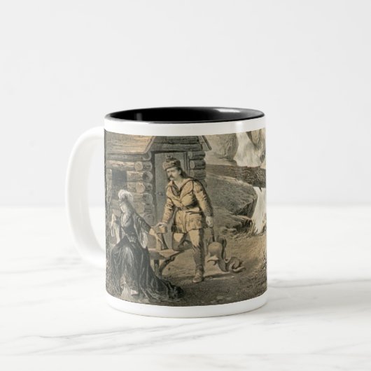 「修繕」に、「Davy Crockett」のstarrのためのポスターサドルを置いて下さい ツートーンマグカップ (正面左)