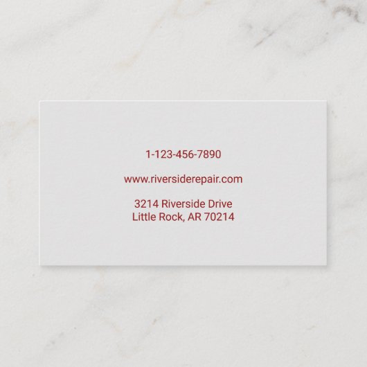 修車の理シンプル用プライヤツール赤と灰色 名刺 (裏面)