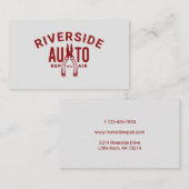 修車の理シンプル用プライヤツール赤と灰色 名刺 (正面/裏面)