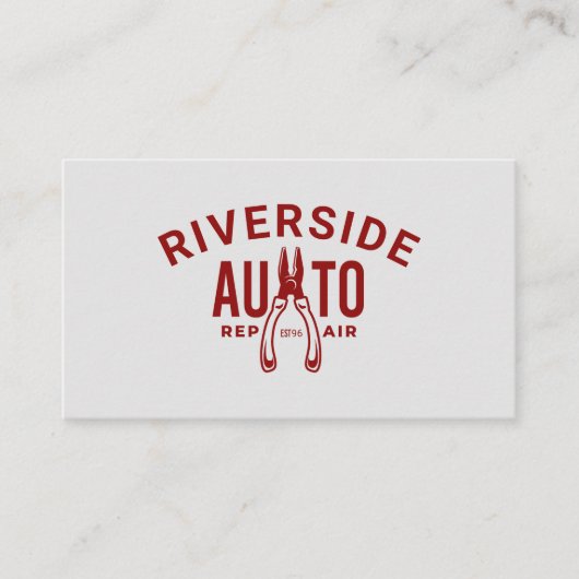 修車の理シンプル用プライヤツール赤と灰色 名刺 (正面)