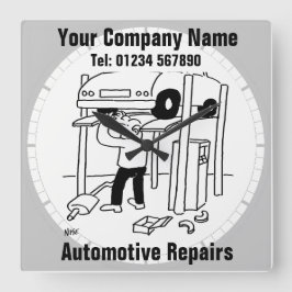 修車の理 スクエア壁時計