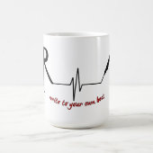 修辞の斜めのロゴの変形させるコーヒー・マグ モーフィングマグカップ (中央)