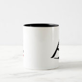 修辞の斜めの作家の斜めのロゴのコーヒー・マグ ツートーンマグカップ (中央)