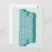 修辞的な問題のおもしろい文法 ポストカード (正面/裏面)