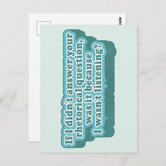 修辞的な問題のおもしろい文法 ポストカード (正面/裏面)