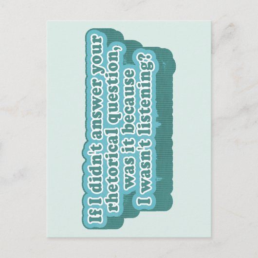 修辞的な問題のおもしろい文法 ポストカード (正面)