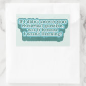 修辞的な問題のおもしろい文法 長方形シール (バッグ)