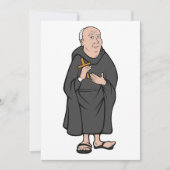 修道士がクロスを持ち、ローブを着た中世の宗教的なイメージ 招待状 (正面)