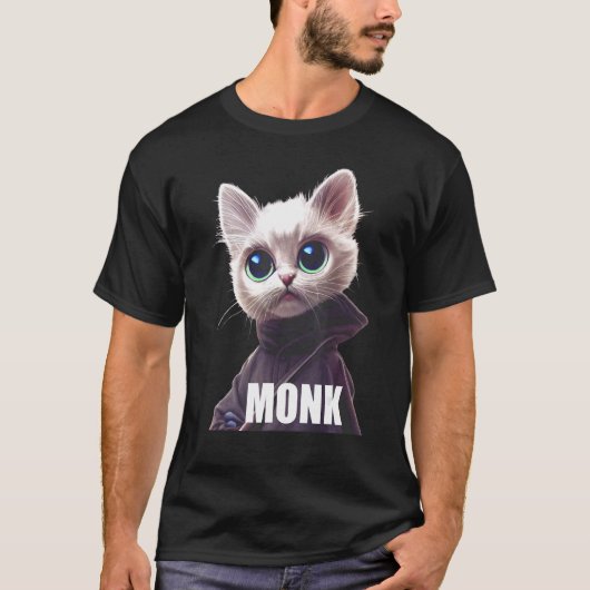 修道士の猫 キッテングッズ 修道院 モナスティック Tシャツ (正面)