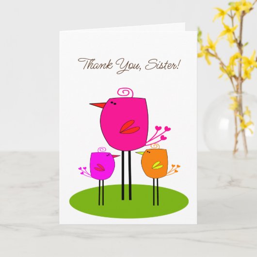 修道女ありがとう！ カード (黄色い花)