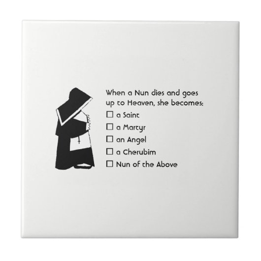 修道女おもしろい – クリーンユーモア、修道女天国ジョーク タイル (正面)