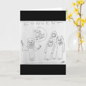 修道女が挨拶をする カード (黄色い花)