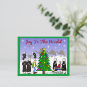 修道女のアートクリスマスシーンのギフト シーズンポストカード (スタンド正面)