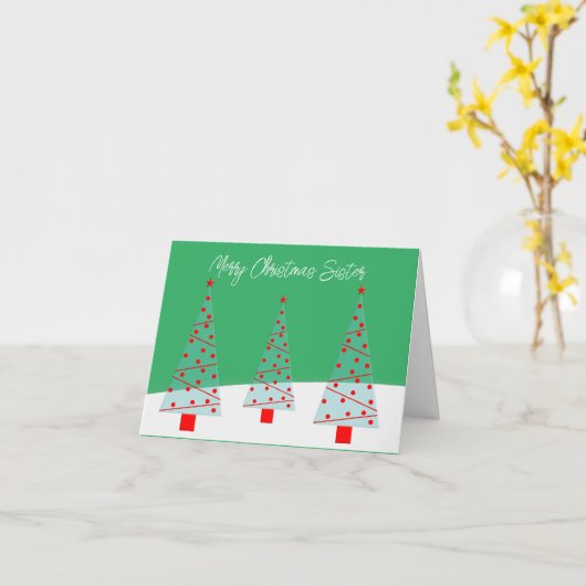 修道女のグリーンへの聖降誕祭のお祝い カード (黄色い花)