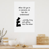 修道女のジョーク – クリーンなユーモア,カトリックおもしろい ポスター (キッチン)