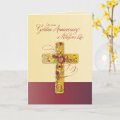 修道女の十字架信仰の命日 カード (黄色い花)