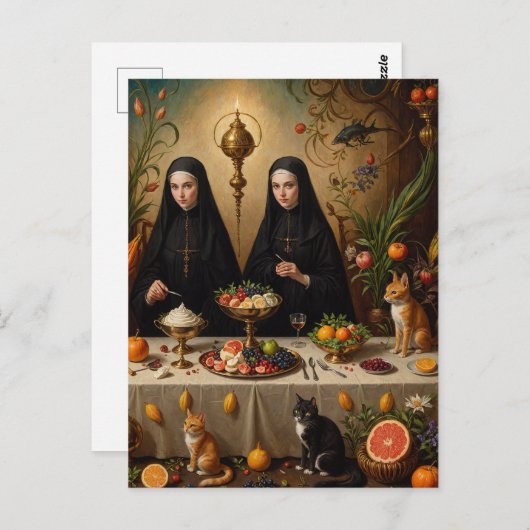 修道女の猫のための超現実的な饗宴 ポストカード (正面/裏面)