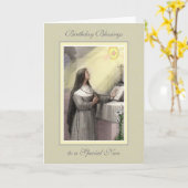 修道女の誕生日祝福祭 カード (黄色い花)