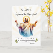 修道女イースターイエスは聖なる書物、 経典と共に喜び始める カード (黄色い花)