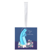 修道女ピンクの花が咲き誇る25周年記念 キューブオーナメント (右)