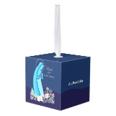 修道女ピンクの花が咲き誇る25周年記念 キューブオーナメント (裏面アングル)