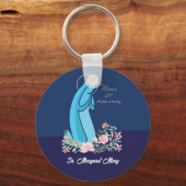 修道女ピンクの花が咲き誇る25周年記念 キーホルダー (正面)