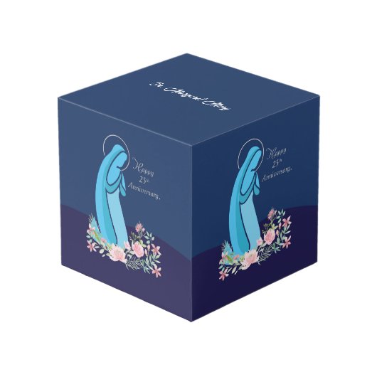 修道女ピンクの花が咲き誇る25周年記念 フォトキューブ (正面アングル)