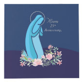 修道女ピンクの花が咲き誇る25周年記念 フォトキューブ (正面)