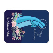 修道女ピンクの花が咲き誇る25周年記念 マグネット (横)