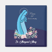 修道女ピンクの花が咲き誇る25周年記念 マグネット (正面)