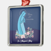 修道女ピンクの花が咲き誇る25周年記念 メタルオーナメント (左)