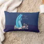 修道女ピンクの花が咲き誇る25周年記念 ランバークッション (ブランケット)