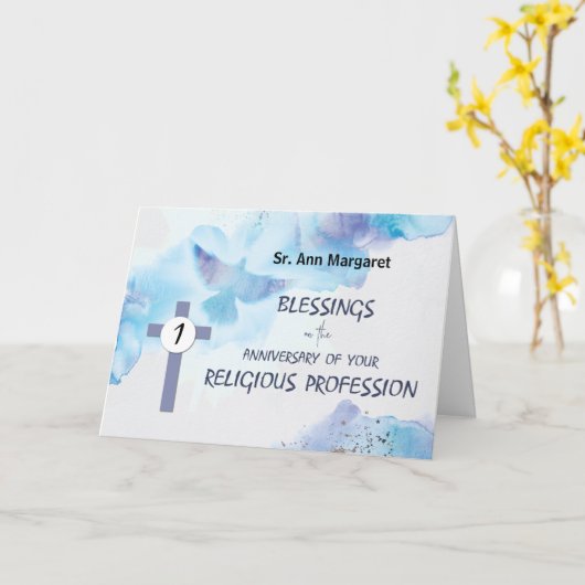 修道女一周忌 カード (黄色い花)