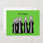 修道女"古い習慣"修道女の笑わされる贈り物 ポストカード (正面/裏面)