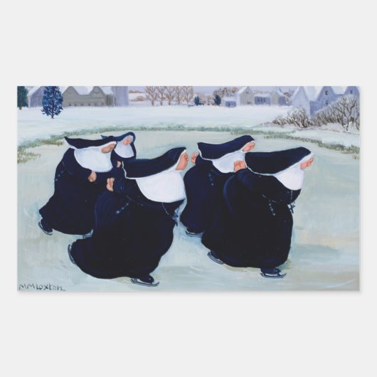 修道院の冬 長方形シール (正面)