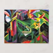 修道院の庭の鹿、アート素晴らしの絵を描数 ポストカード (正面)