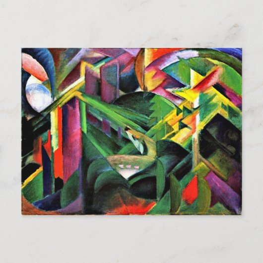 修道院の庭の鹿、アート素晴らしの絵を描数 ポストカード (正面)