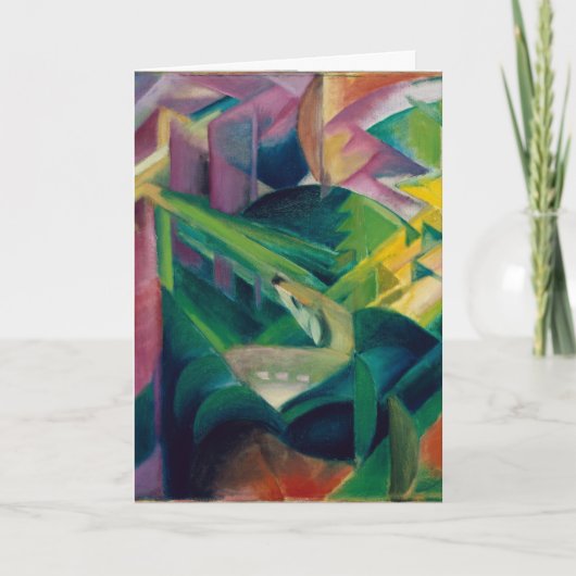 修道院の庭の鹿byフランツ・マルク カード (正面)