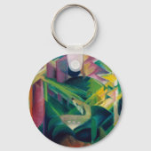 修道院の庭の鹿byフランツ・マルク キーホルダー (正面)