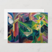 修道院の庭の鹿byフランツ・マルク ポストカード (正面/裏面)