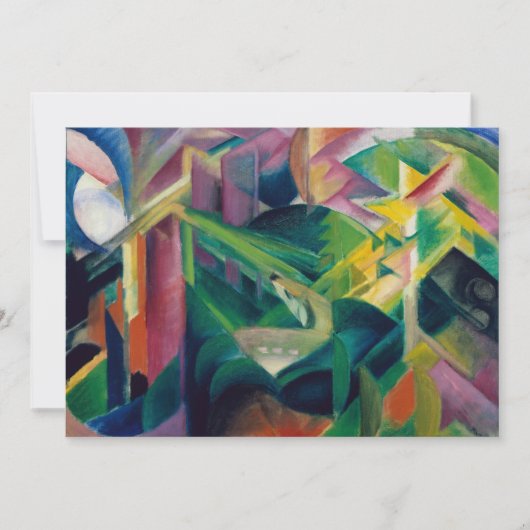 修道院の庭の鹿byフランツ・マルク 招待状 (正面)