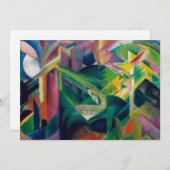 修道院の庭の鹿byフランツ・マルク 招待状 (正面/裏面)