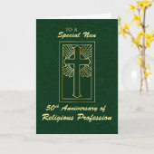 修道院創立50周年記念緑 カード (黄色い花)