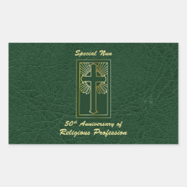 修道院創立50周年記念緑 長方形シール