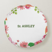 修道院宗教五周年記念水彩花 ラウンドクッション (裏面)