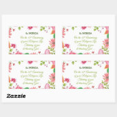 修道院宗教創立30周年記念水彩花 長方形シール (シート)