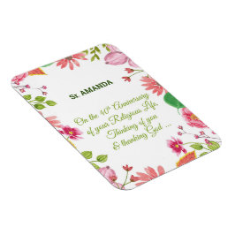 修道院宗教的40周年記念水彩花 マグネット