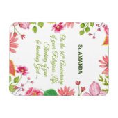 修道院宗教的40周年記念水彩花 マグネット (横)