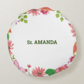 修道院宗教的40周年記念水彩花 ラウンドクッション (裏面)